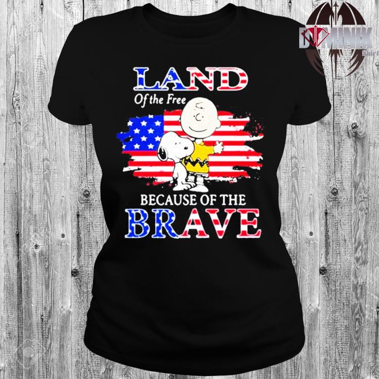 v neck land of the free because of the brave shirt