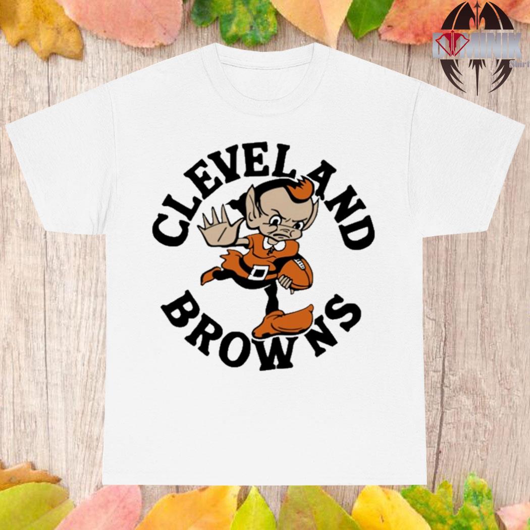 Cleveland Browns Brownie Stiff Arm T-Shirt from Homage. | Officially Licensed Vintage NFL Apparel from Homage Pro Shop.