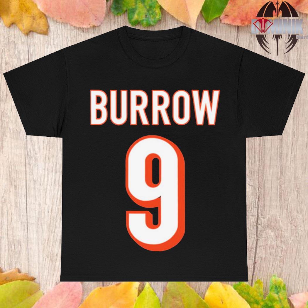 Official number 9 Joe burrow jersey number graphic T-shirt, hoodie, sweater,  long sleeve and tank top