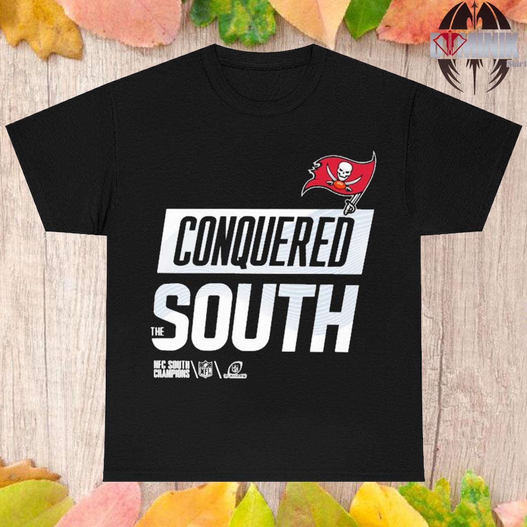 Conquered the south nfc south champions tampa bay buccaneers 2023 shirt,  hoodie, sweater, long sleeve and tank top