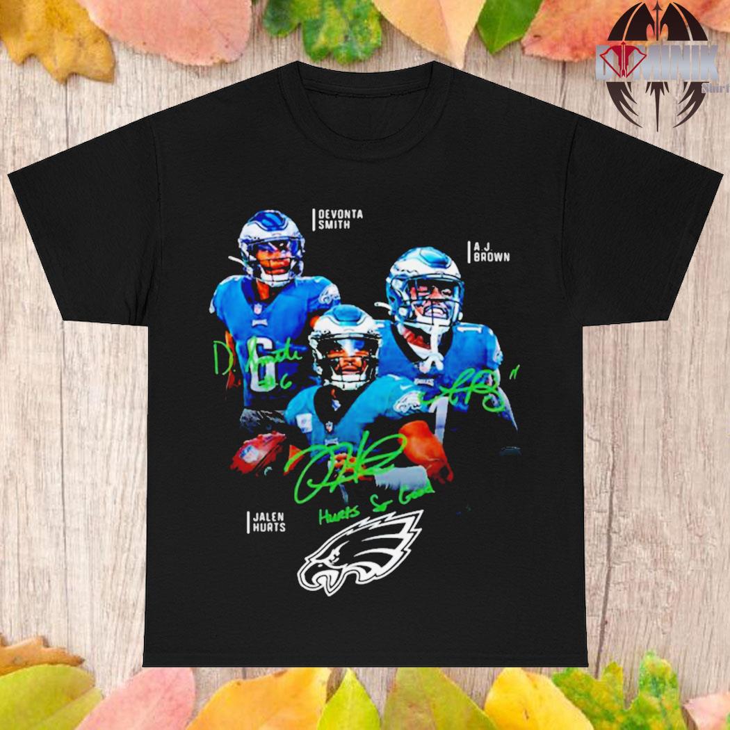 Official 2023 jalen hurts devonta smith aj brown philadelphia eagles hurts  so good signatures T-shirt, hoodie, sweater, long sleeve and tank top