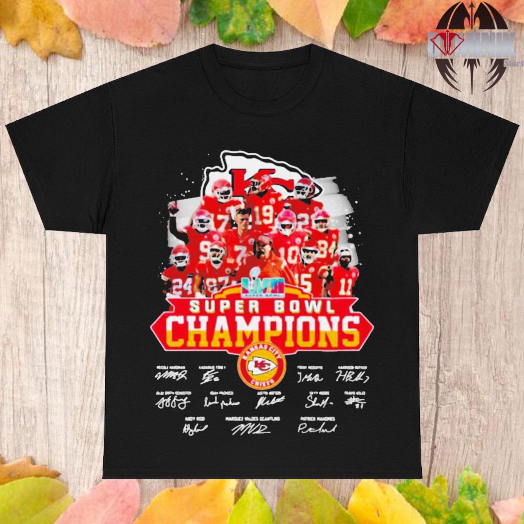 Official Kansas city Chiefs lviI super bowl champions signatures team 2023 T-shirt
