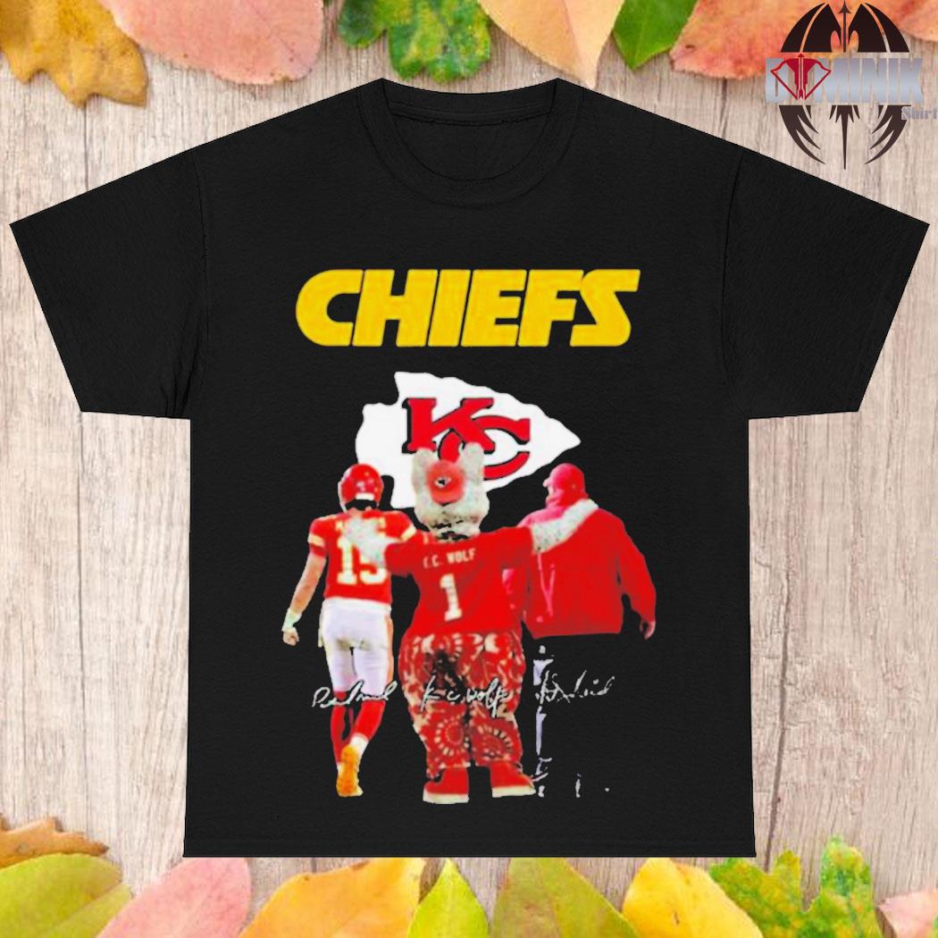Official Kansas city Chiefs mascot Football signatures 2023 T-shirt