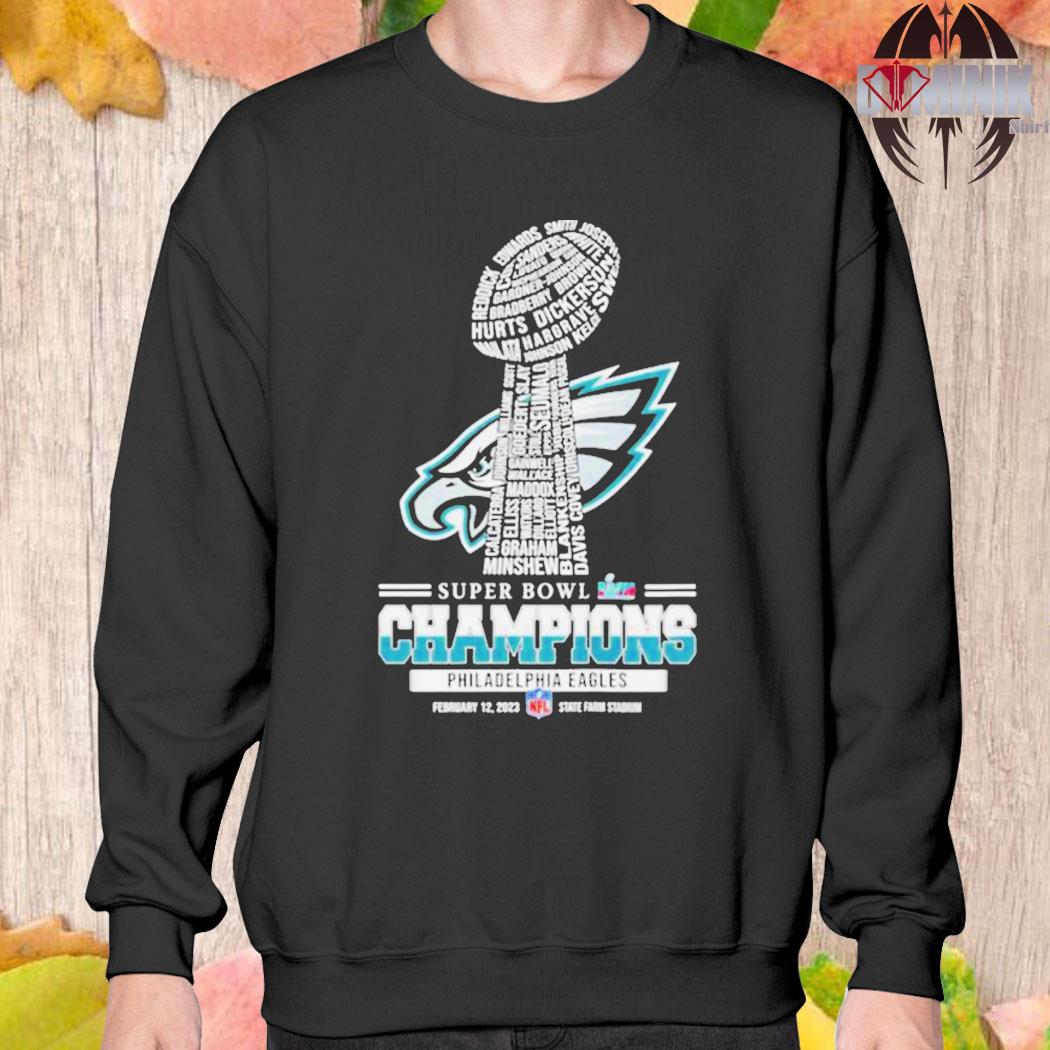 Philadelphia eagles super bowl lvii custom name & number shirt, hoodie,  sweater, long sleeve and tank top