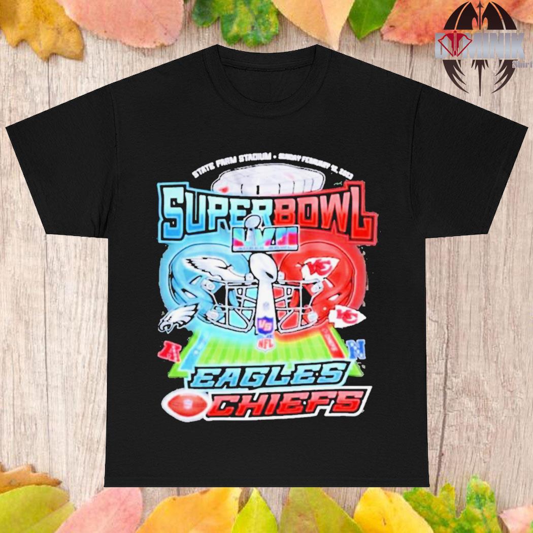 Official Super bowl 2023 lviI philadelphia eagles vs Kansas city Chiefs state farm stadium T-shirt