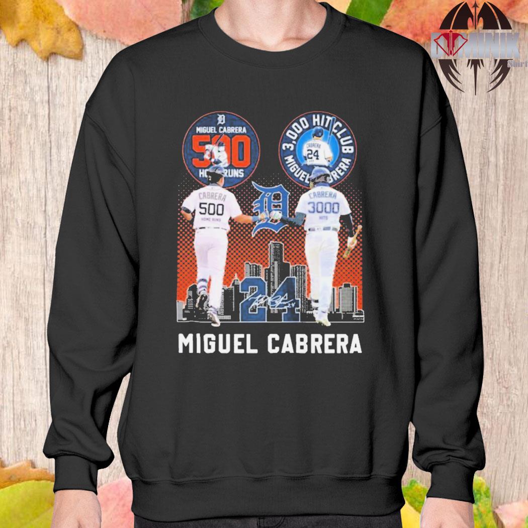 Official Miguel cabrera 500 home runs cabrera 3000 hits miguel cabrera city  signatures T-shirt, hoodie, sweater, long sleeve and tank top