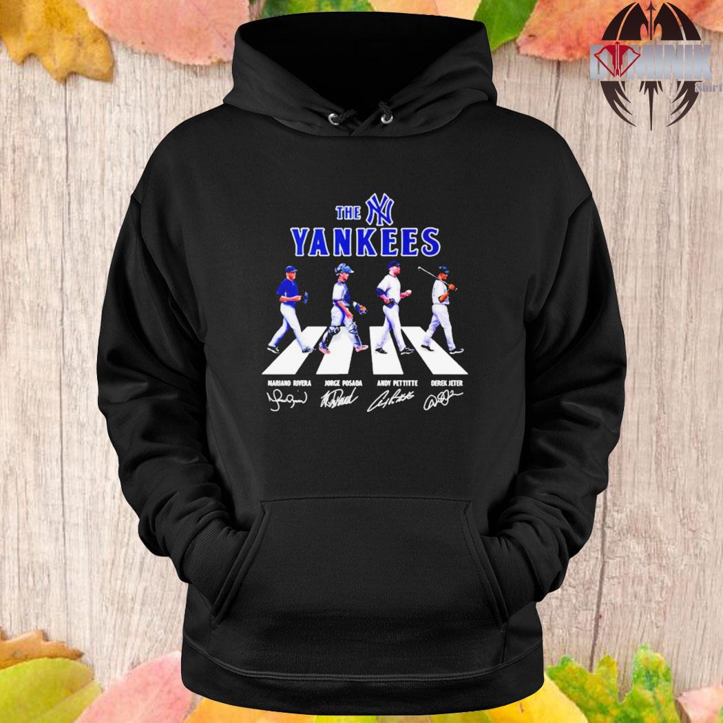 Official The Yankees Legend Mariano Rivera, Jorge Posada, Andy Pettitte and  Derek Jeter abbey road signatures shirt, hoodie, sweater, long sleeve and  tank top