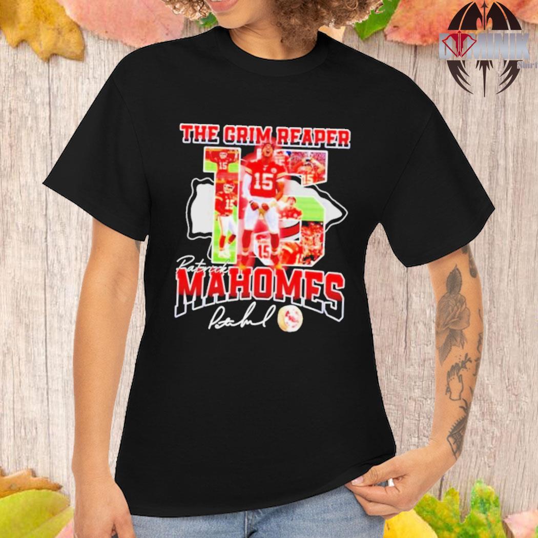 The grim reaper Patrick Mahomes KC Chiefs signature shirt, hoodie,  longsleeve, sweatshirt, v-neck tee