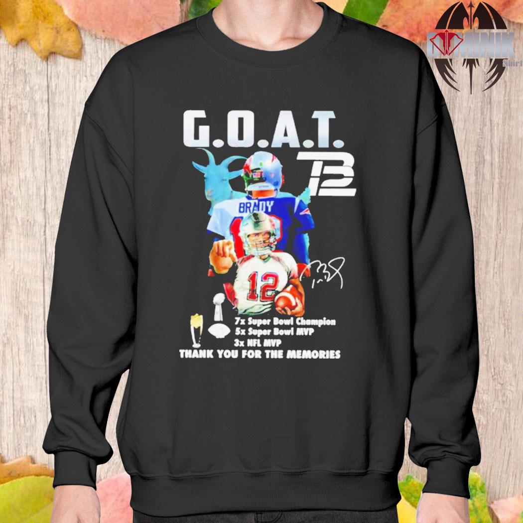 Thank You Tom Brady 12 Goat Shirt, hoodie, sweater, long sleeve and tank top