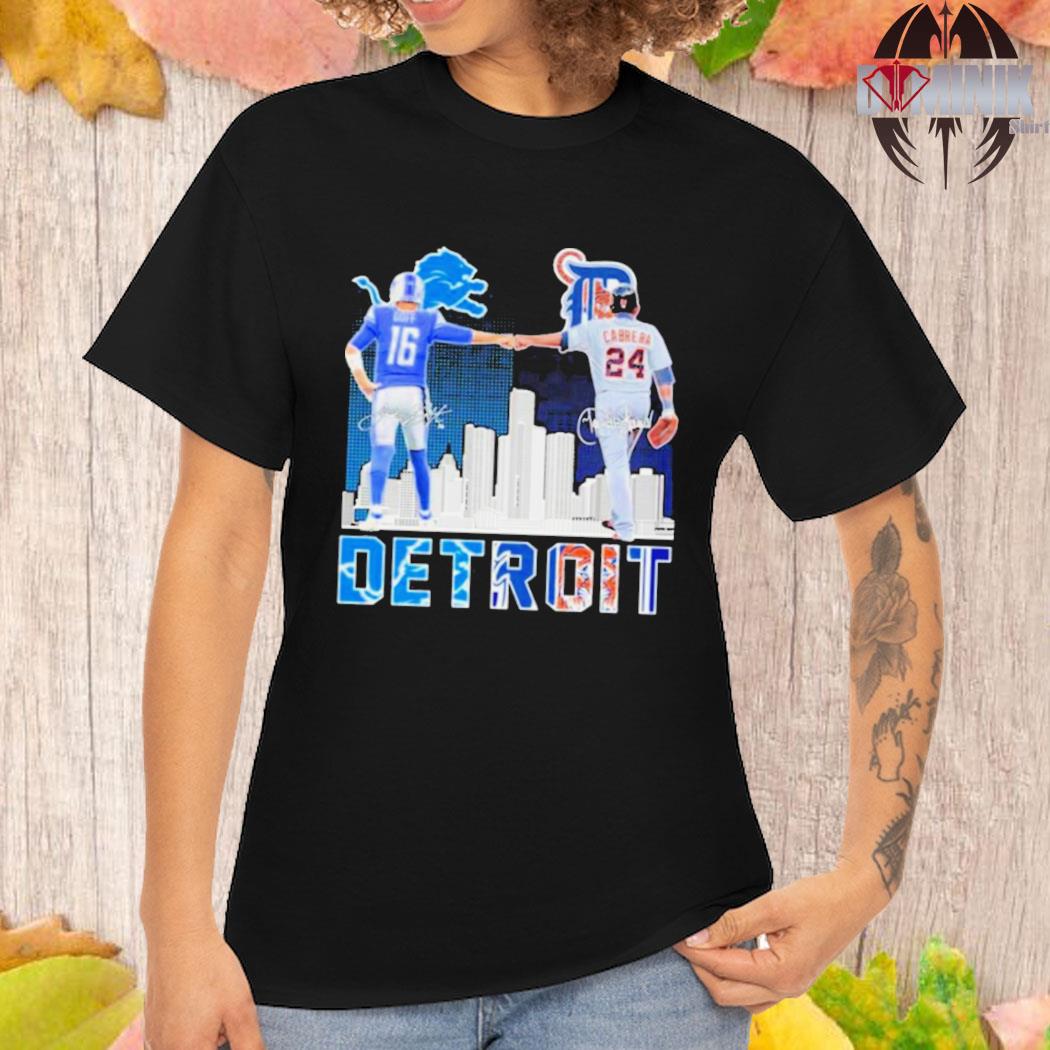 Detroit Lions Goff And Tigers Cabrera T Shirt - Growkoc