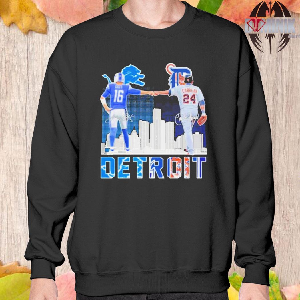 Detroit Lions Goff And Tigers Cabrera T Shirt - Growkoc