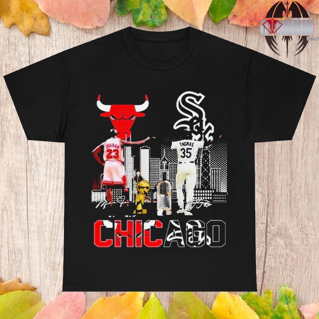 Chicago bulls & chicago white sox jordan and thomas skylines signatures 2023  shirt, hoodie, sweater, long sleeve and tank top