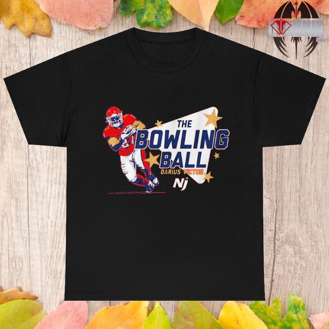 New Jersey Generals: Darius Victor The Bowling Ball, Women's V-Neck T-Shirt / Medium - Pro Football - Sports Fan Gear | BreakingT