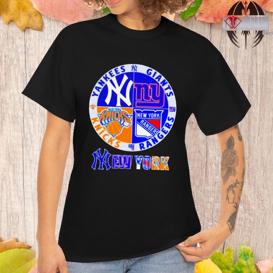 Official New york yankees giants knicks rangers logo T-shirt, hoodie, tank  top, sweater and long sleeve t-shirt