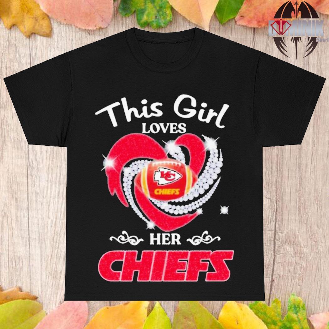 News This Girl Loves Her Kansas City Chiefs Heart Diamond 2023 Shirt