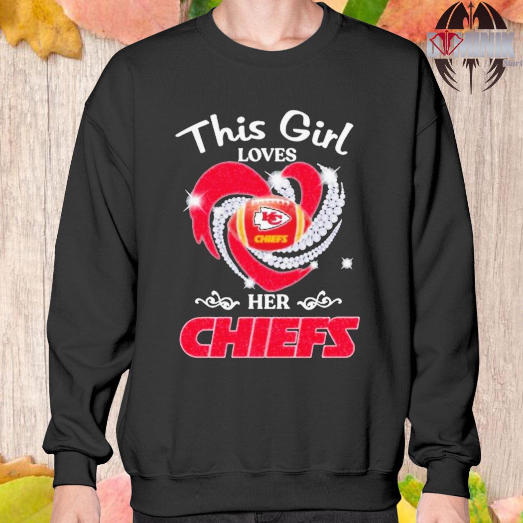 News this girl loves her Kansas city Chiefs heart diamond 2023 shirt,  hoodie, sweater, long sleeve and tank top