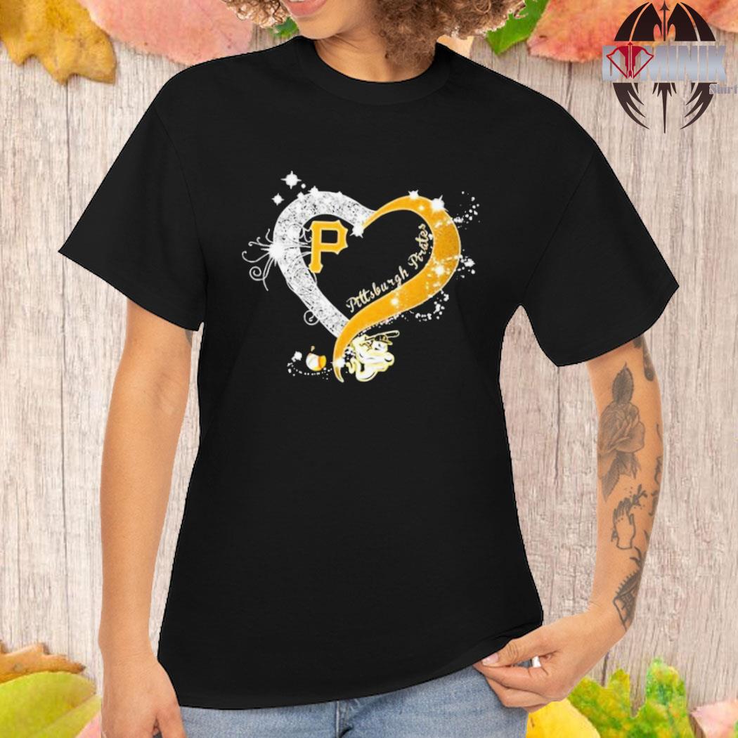 Pittsburgh Pirates Baseball Glitter Heart 2023 Shirt - Yesweli