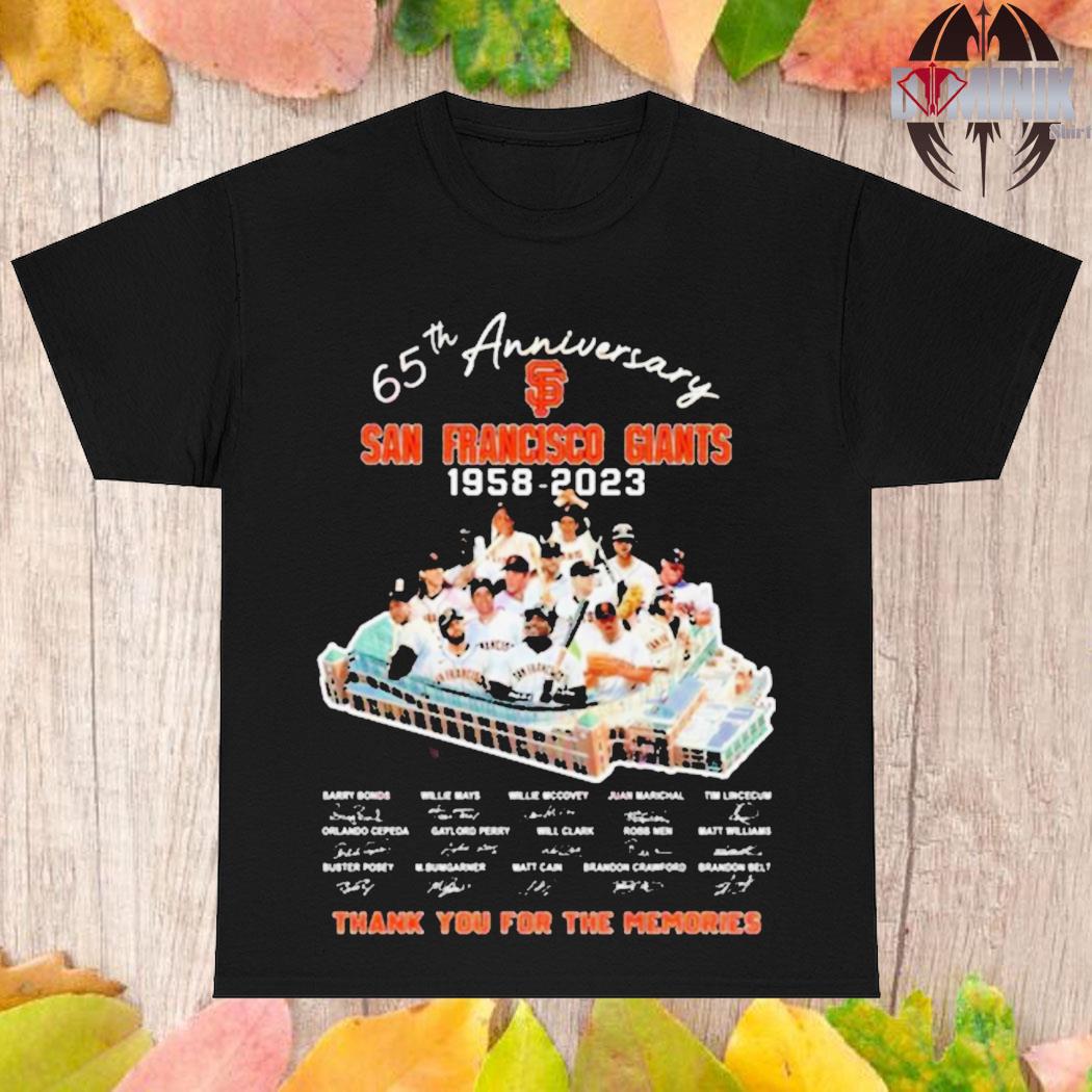 San Francisco Giants 65th Anniversary 1958 - 2023 Thank You For The  Memories T-Shirt - Torunstyle