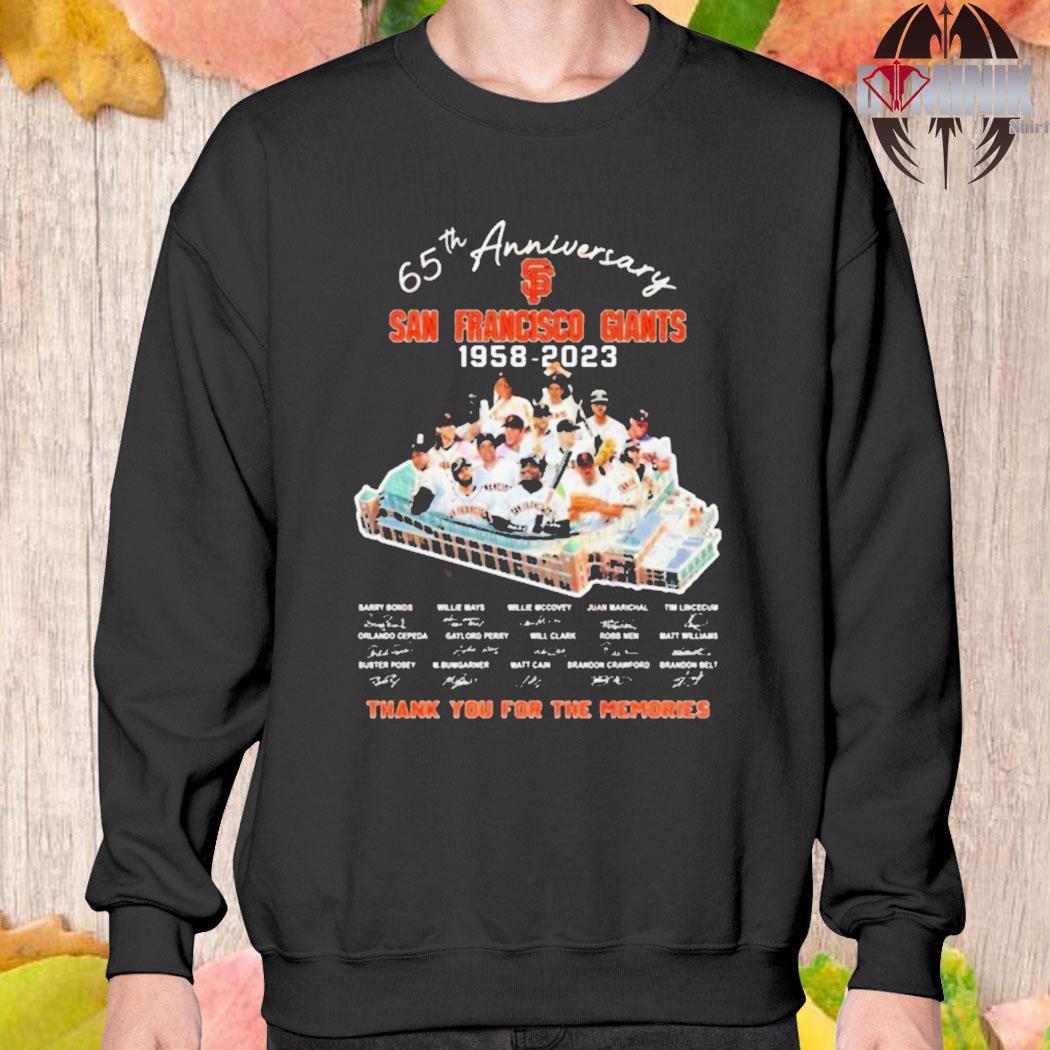 San Francisco Giants 65th Anniversary 1958 - 2023 Thank You For The  Memories T-Shirt - Torunstyle