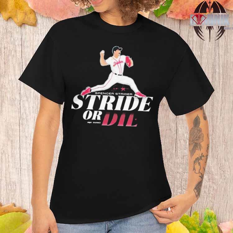 NicholsDimesStore Spencer Strider Stride or Die #99 Mustache Atlanta Braves Baseball T-Shirt Front and Back Print