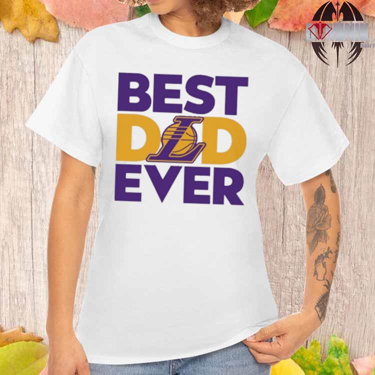 Funny best dad ever NBA Los Angeles Lakers logo 2023 T-shirt