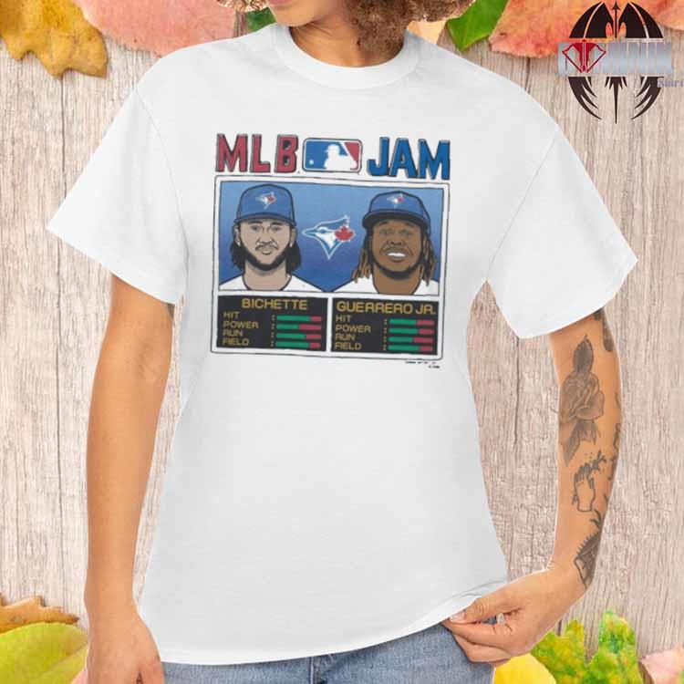 Mlb jam toronto blue jays bichette and guerrero jr retro shirt