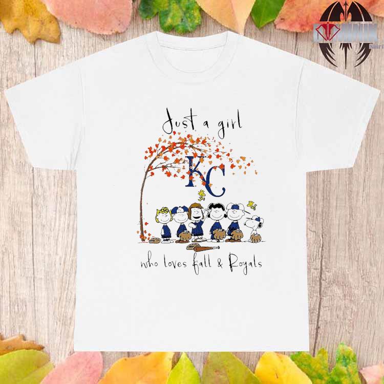 Official the Peanuts Just A Girl Who Loves Fall Kansas City Royals Shirt,  hoodie, sweater, long sleeve and tank top