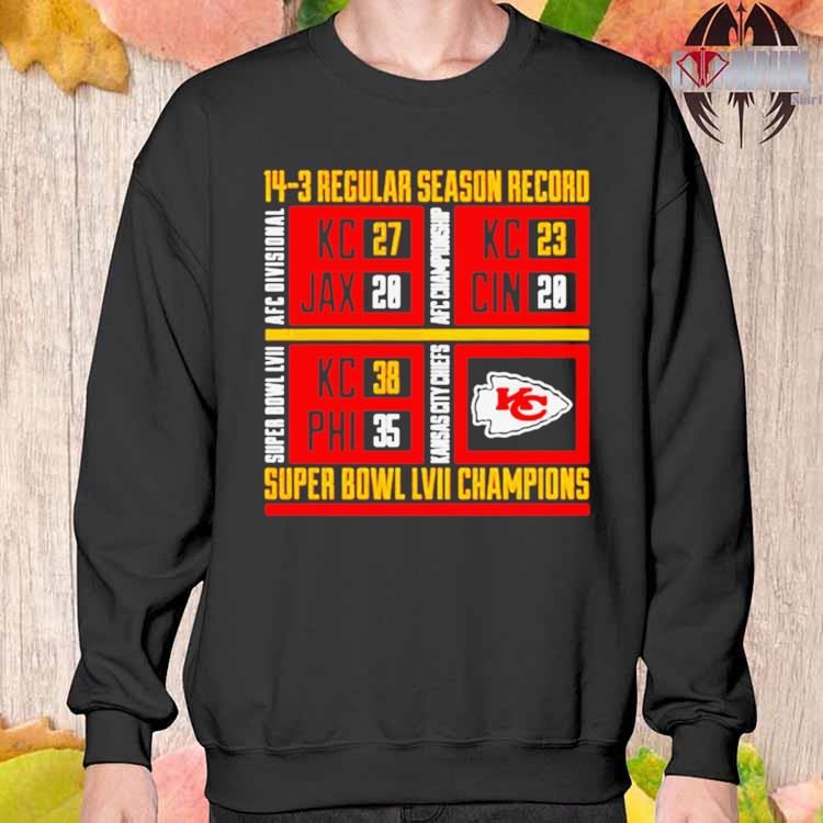 Official Kansas City Chiefs Super Bowl LVII Champions 14-3 Regular Season  Record shirt, hoodie, sweater, long sleeve and tank top