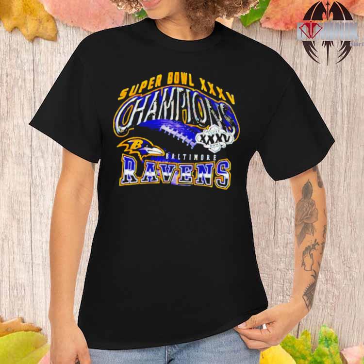 Official Super bowl xxxv champions baltimore ravens T-shirt, hoodie, tank  top, sweater and long sleeve t-shirt