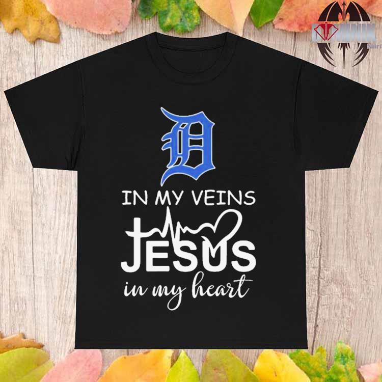 Detroit Tigers Logo 2023 In My Veins Jesus In My Heart Shirt - Peanutstee