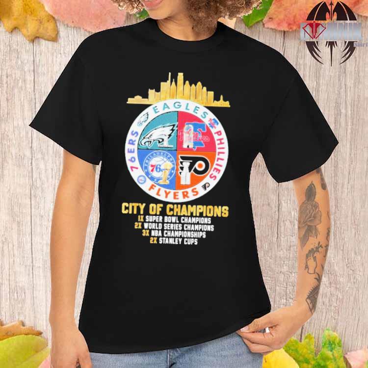 Eagles Phillies Flyers And 76Ers City Of Champions Shirt - Peanutstee