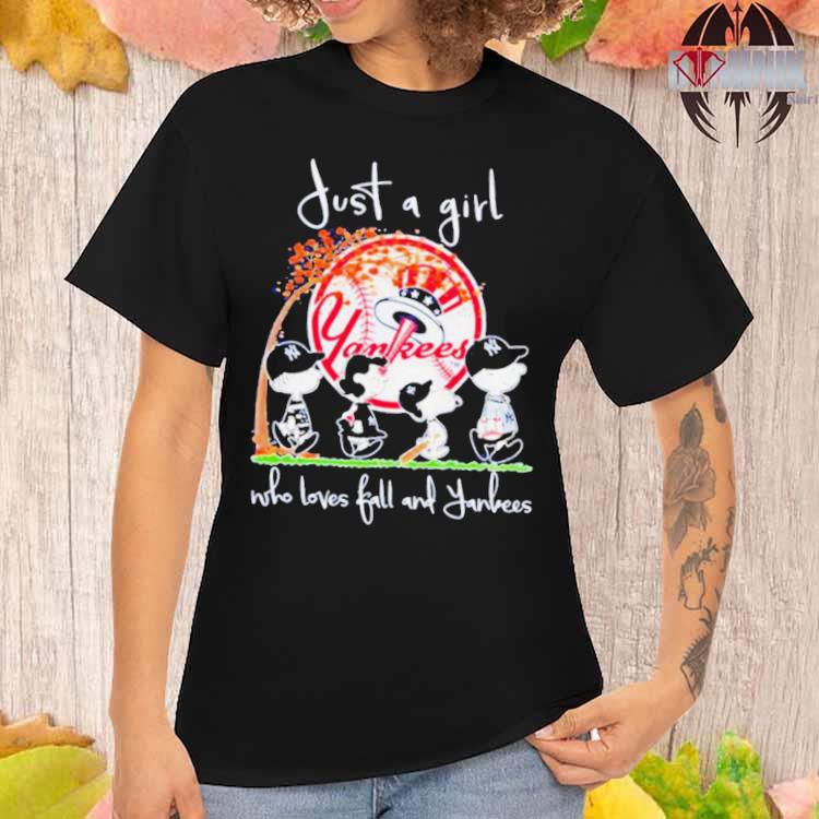 Just A Girl Who Loves Fall And Yankees T Shirt - teejeep