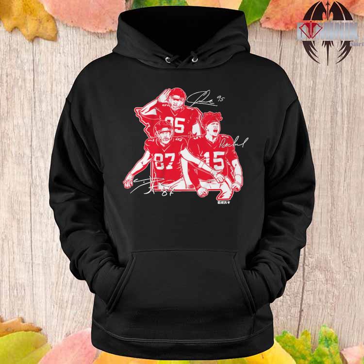 Kansas City Star Collage Patrick Mahomes Travis Kelce And Chris Jones Shirt  - Shibtee Clothing