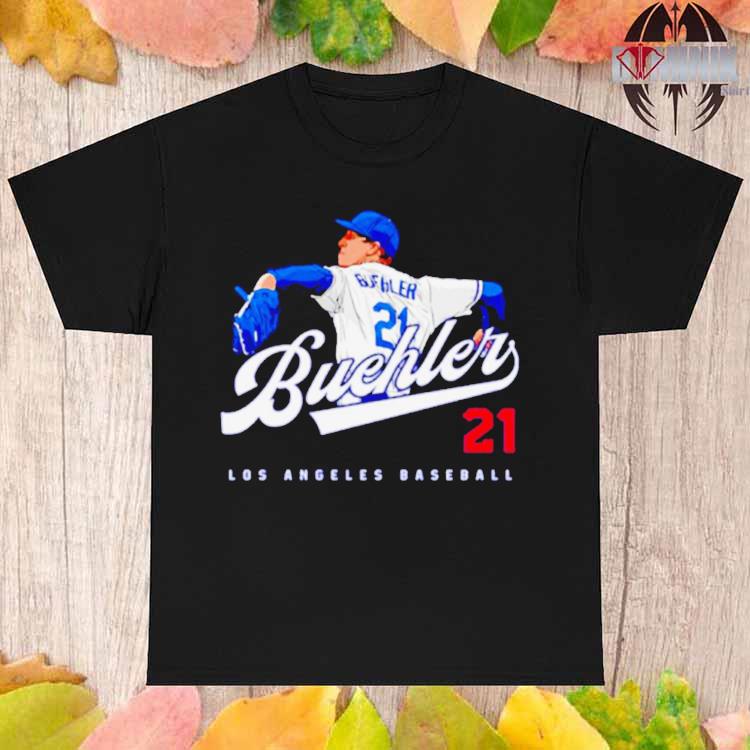 LaLaLandTshirts Walker Buehler We Trust Los Angeles Baseball Fan T Shirt Classic / Royal Blue / 3 X-Large