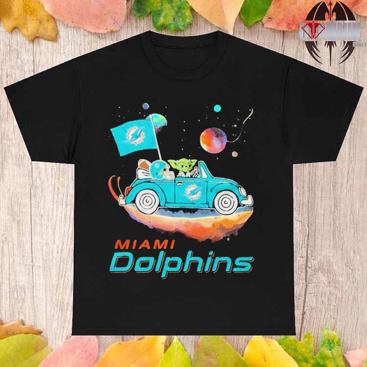 Official Master Yoda driving car star miamI dolphins Football 2023 T-shirt,  hoodie, tank top, sweater and long sleeve t-shirt