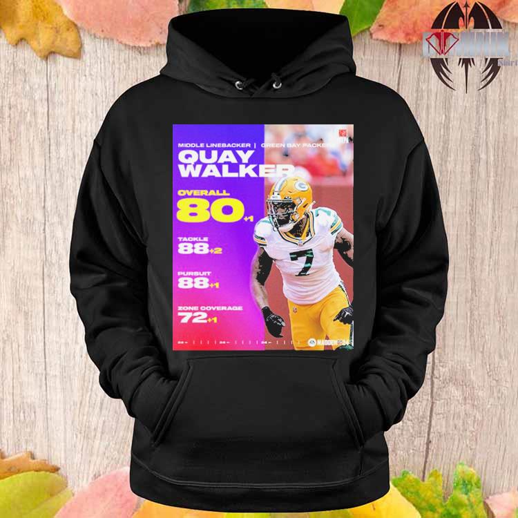 Official middle Linebacker Green Bay Packers Quay Walker Overall 80 Points  NFL Madden 24 Home Decor Poster Canvas Shirt, hoodie, sweater, long sleeve  and tank top