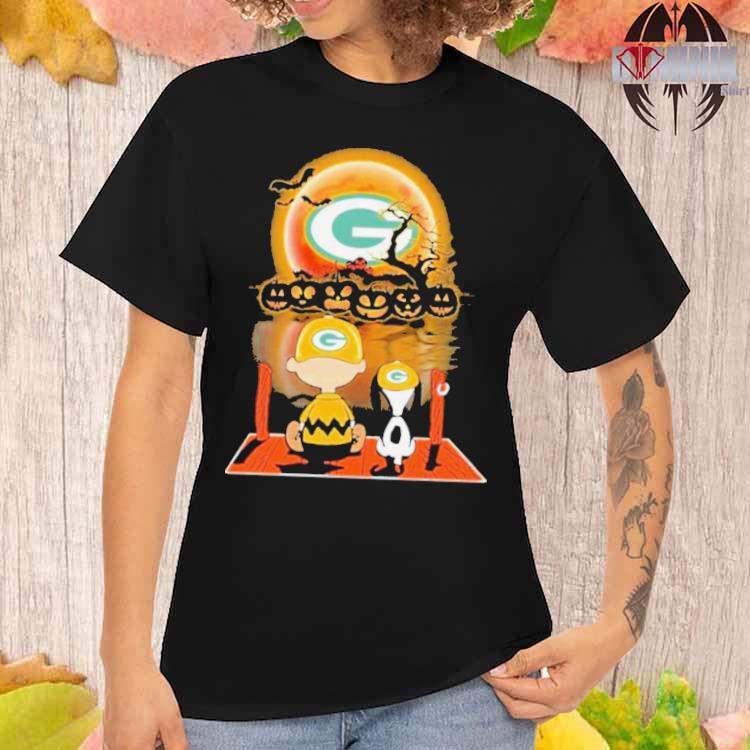 Snoopy Charlie Brown Pumpkin Green Bay Packers Halloween Moon Shirt -  High-Quality Printed Brand