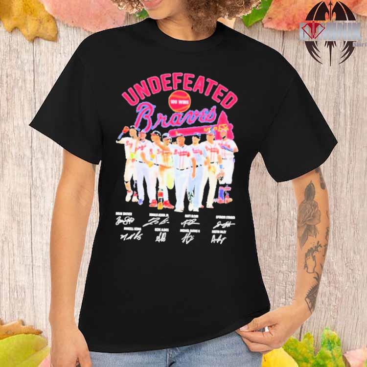 Undefeated Perfect 100 Wins Atlanta Braves Signatures T Shirt